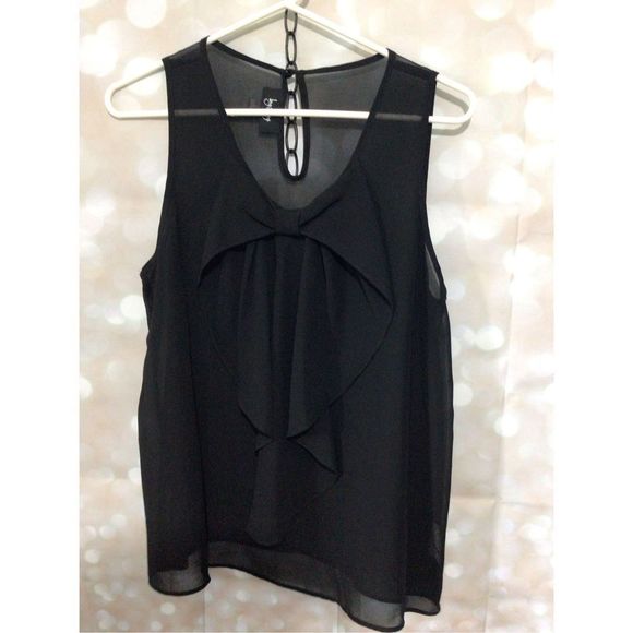 By & By Semi Sheer Top Bow Accent Front Size L - Picture 1 of 12